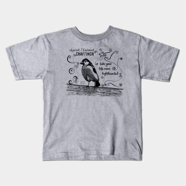 Spirit animal - Chaffinch black Kids T-Shirt by mnutz